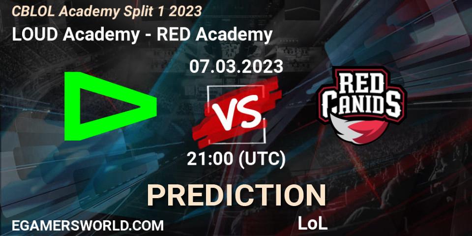 LOUD Academy - RED Academy: прогноз. 07.03.2023 at 21:00, LoL, CBLOL Academy Split 1 2023
