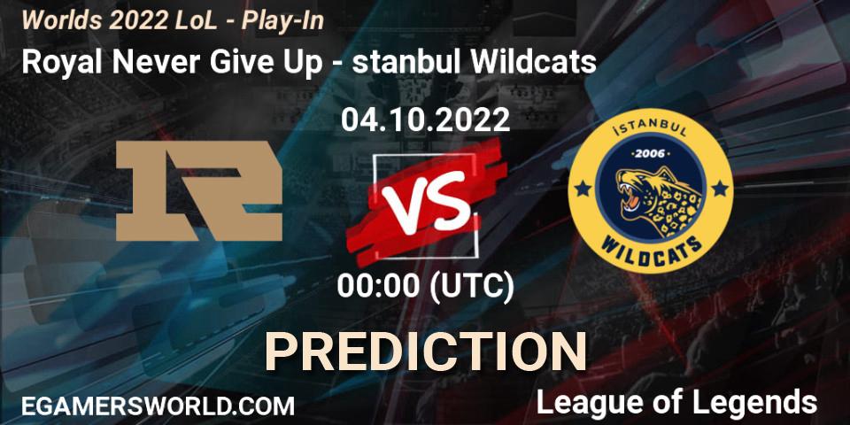 Royal Never Give Up - İstanbul Wildcats: прогноз. 02.10.2022 at 02:00, LoL, Worlds 2022 LoL - Play-In