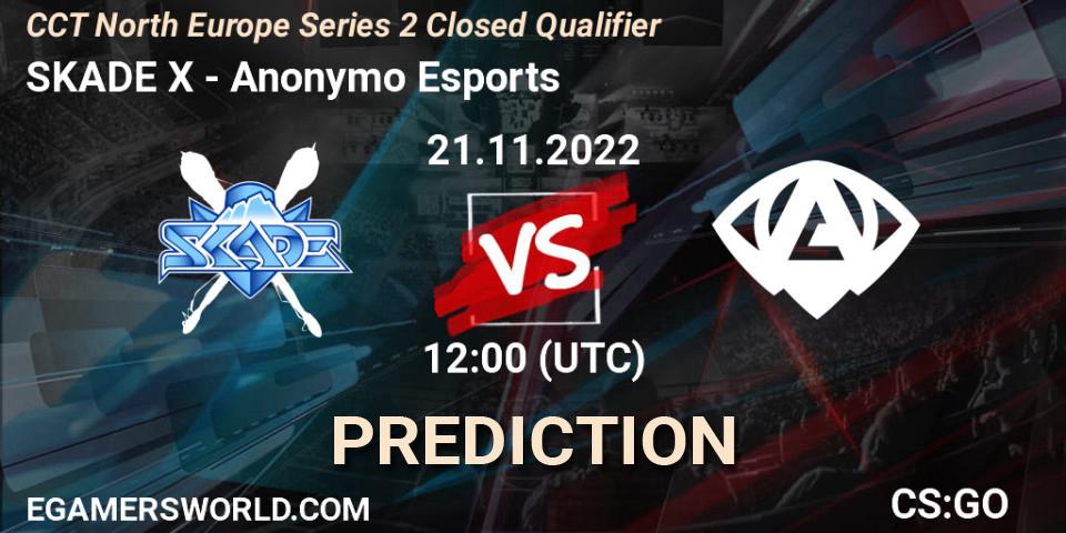 SKADE X - Anonymo Esports: прогноз. 21.11.2022 at 12:00, Counter-Strike (CS2), CCT North Europe Series 2 Closed Qualifier
