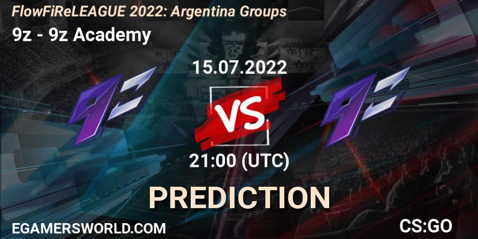 9z - 9z Academy: прогноз. 15.07.2022 at 21:00, Counter-Strike (CS2), FlowFiReLEAGUE 2022: Argentina Groups