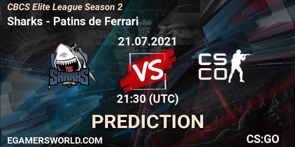 Sharks - Patins de Ferrari: прогноз. 21.07.2021 at 21:30, Counter-Strike (CS2), CBCS Elite League Season 2