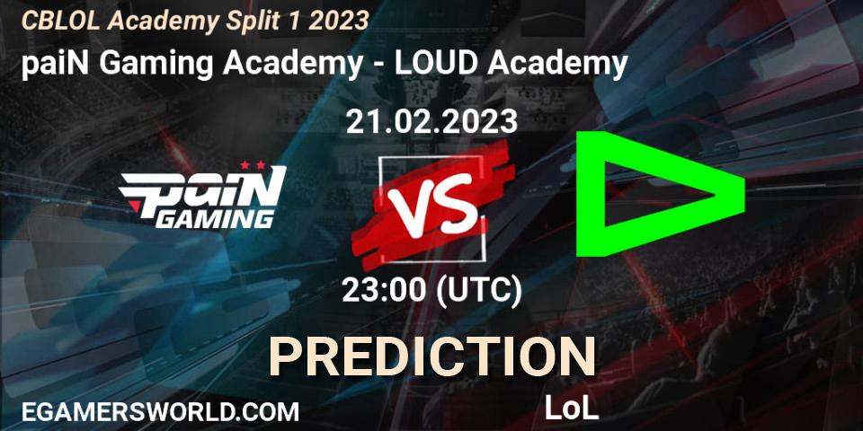 paiN Gaming Academy - LOUD Academy: прогноз. 21.02.2023 at 23:00, LoL, CBLOL Academy Split 1 2023