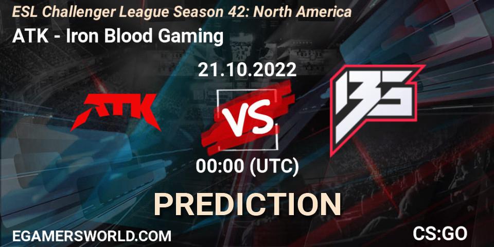ATK - Iron Blood Gaming: прогноз. 21.10.2022 at 00:00, Counter-Strike (CS2), ESL Challenger League Season 42: North America