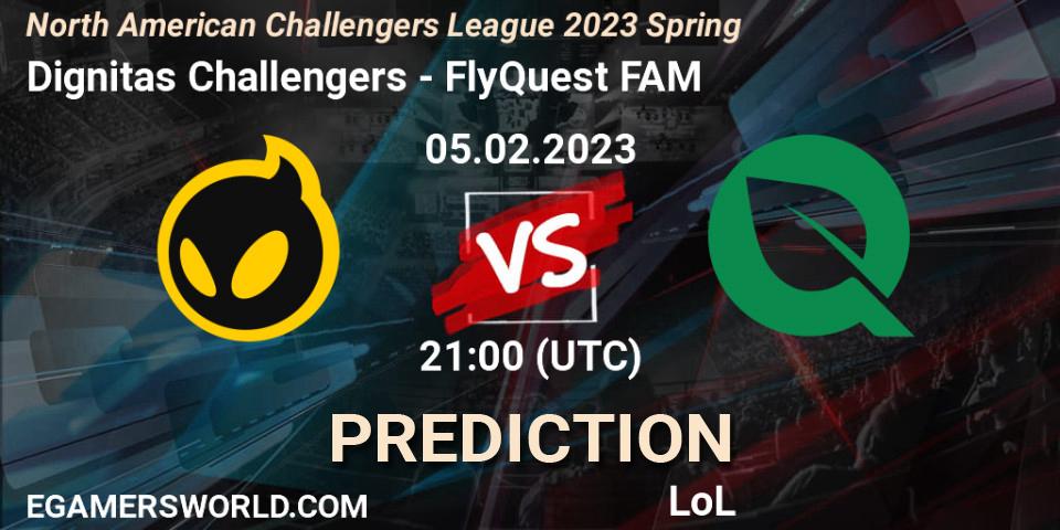 Dignitas Challengers - FlyQuest FAM: прогноз. 05.02.2023 at 21:00, LoL, NACL 2023 Spring - Group Stage