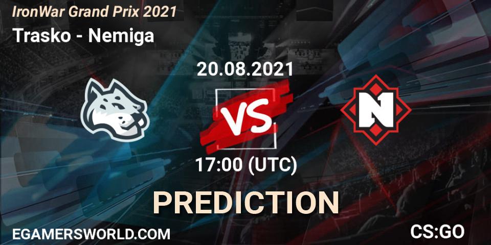 Trasko - Nemiga: прогноз. 20.08.2021 at 17:10, Counter-Strike (CS2), IronWar Grand Prix 2021