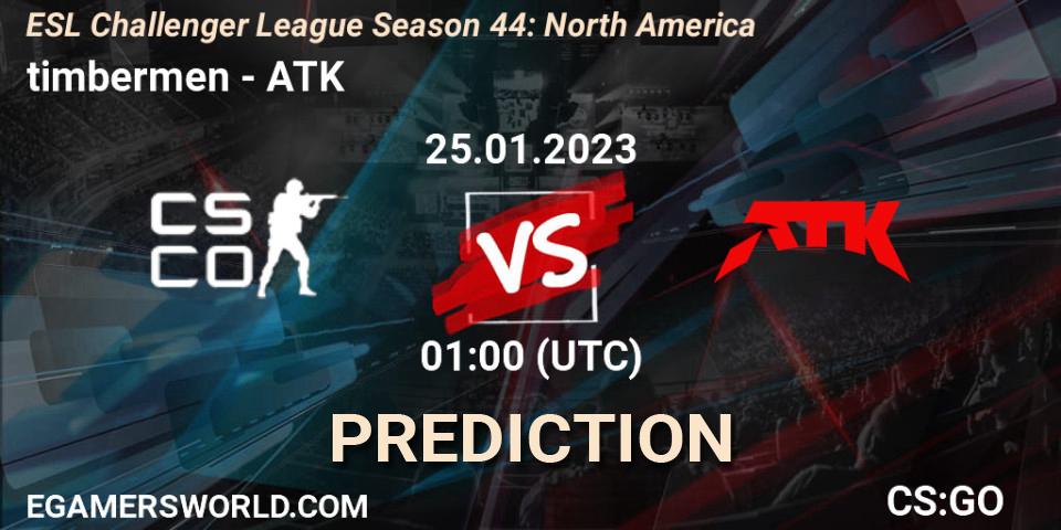 timbermen - ATK: прогноз. 25.01.23, CS2 (CS:GO), ESL Challenger League Season 44: North America