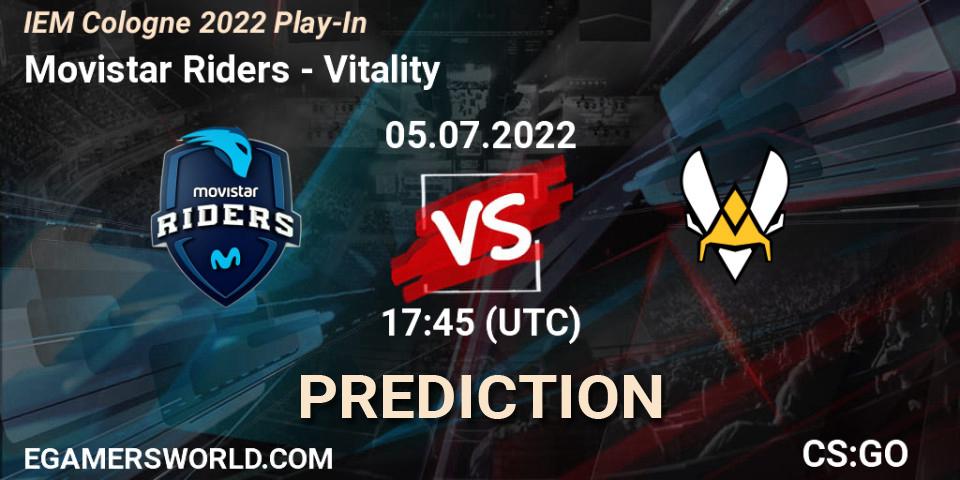Movistar Riders - Vitality: прогноз. 05.07.2022 at 18:20, Counter-Strike (CS2), IEM Cologne 2022 Play-In