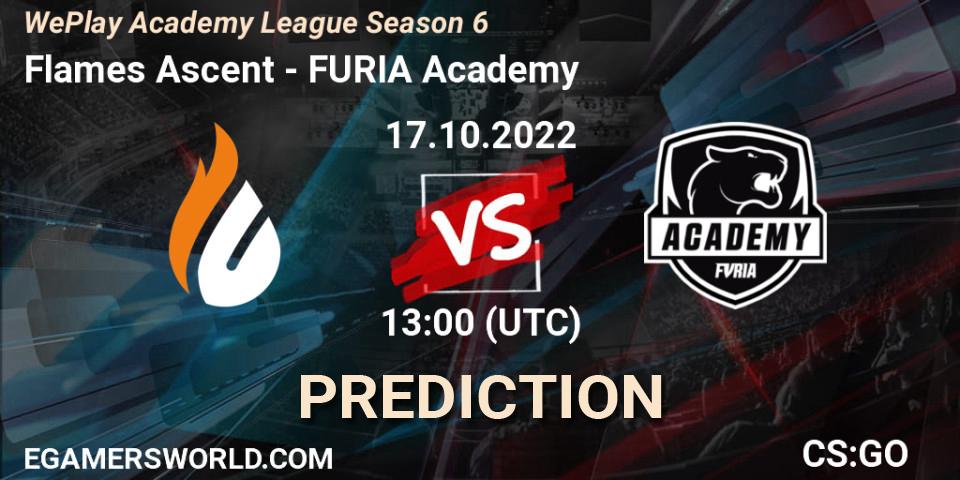 Flames Ascent - FURIA Academy: прогноз. 17.10.2022 at 13:00, Counter-Strike (CS2), WePlay Academy League Season 6