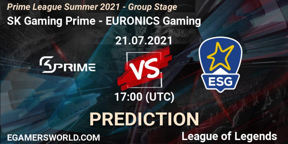 SK Gaming Prime - EURONICS Gaming: прогноз. 21.07.21, LoL, Prime League Summer 2021 - Group Stage
