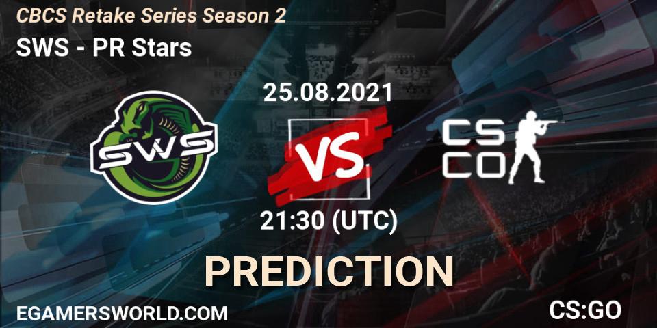 SWS - PR Stars: прогноз. 25.08.2021 at 21:30, Counter-Strike (CS2), CBCS Retake Series Season 2