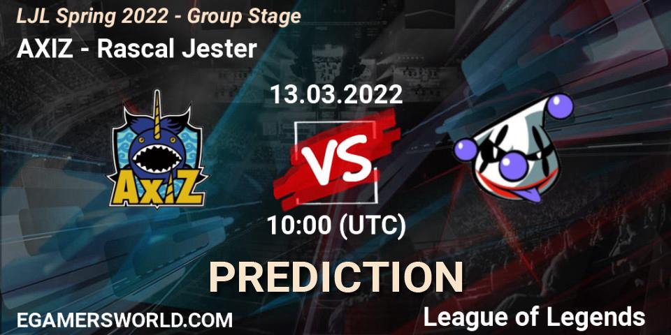 AXIZ - Rascal Jester: прогноз. 13.03.22, LoL, LJL Spring 2022 - Group Stage