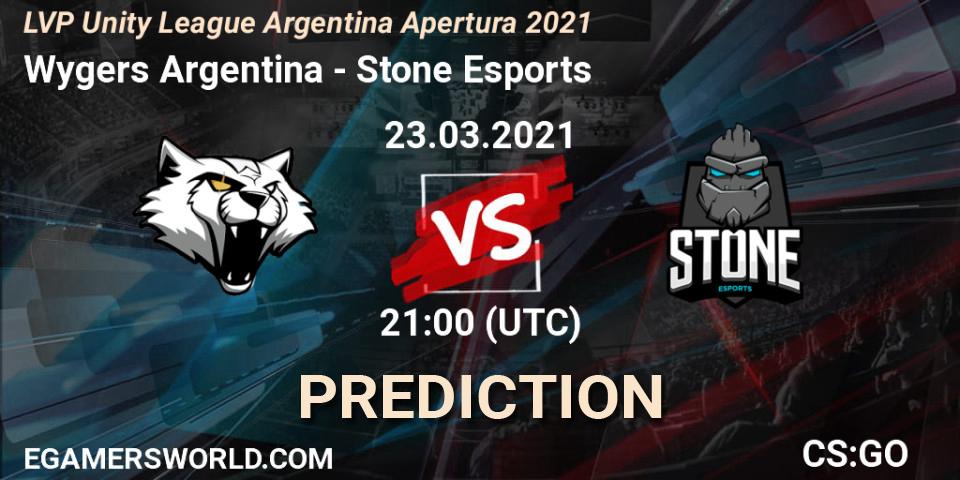 Wygers Argentina - Stone Esports: прогноз. 23.03.2021 at 21:00, Counter-Strike (CS2), LVP Unity League Argentina Apertura 2021