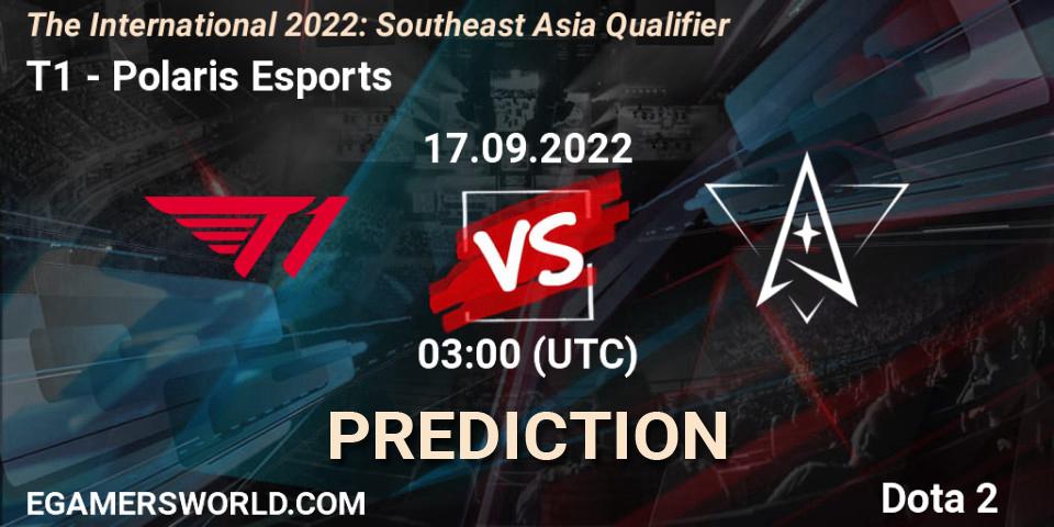 T1 - Polaris Esports: прогноз. 17.09.22, Dota 2, The International 2022: Southeast Asia Qualifier