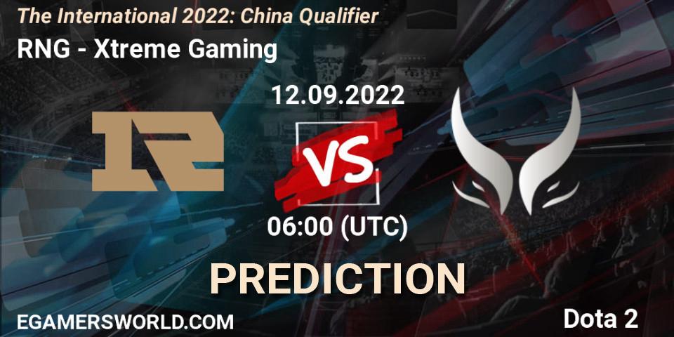 RNG - Xtreme Gaming: прогноз. 12.09.2022 at 05:07, Dota 2, The International 2022: China Qualifier