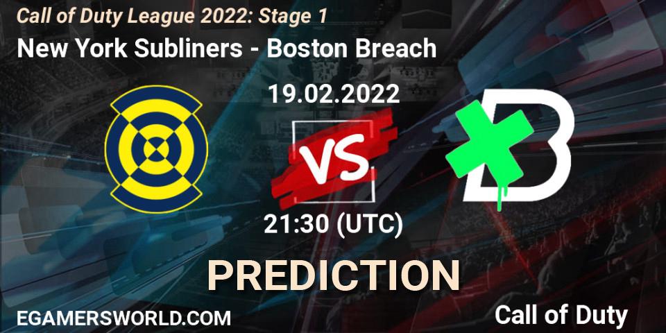 New York Subliners - Boston Breach: прогноз. 19.02.2022 at 21:30, Call of Duty, Call of Duty League 2022: Stage 1