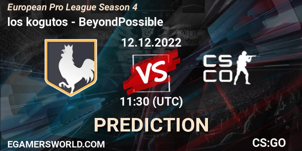 los kogutos - BeyondPossible: прогноз. 12.12.22, CS2 (CS:GO), European Pro League Season 4