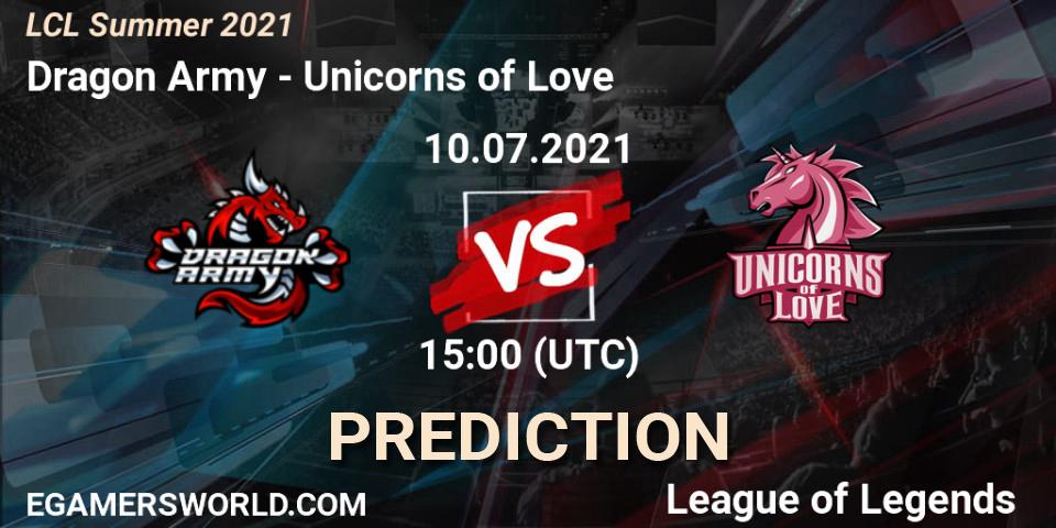 Dragon Army - Unicorns of Love: прогноз. 10.07.21, LoL, LCL Summer 2021