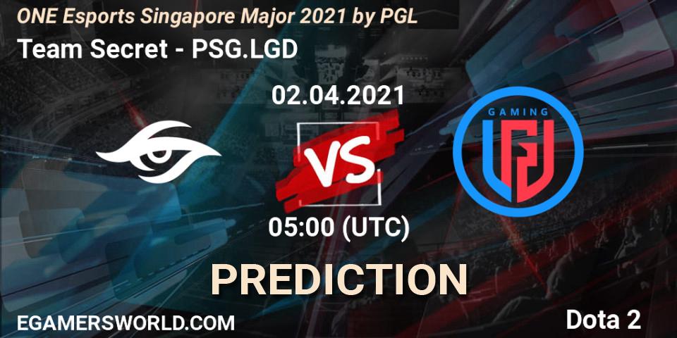 Team Secret - PSG.LGD: прогноз. 02.04.2021 at 04:24, Dota 2, ONE Esports Singapore Major 2021