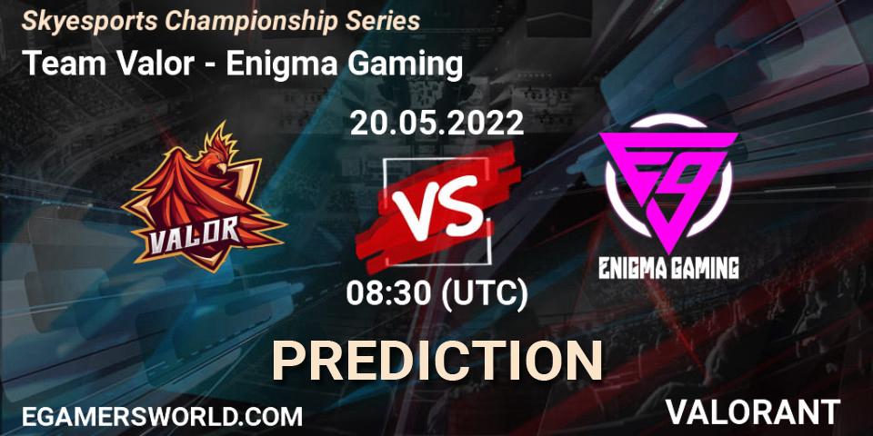 Team Valor - Enigma Gaming: прогноз. 20.05.2022 at 08:30, VALORANT, Skyesports Championship Series