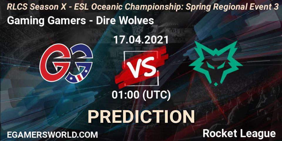 Gaming Gamers - Dire Wolves: прогноз. 17.04.2021 at 01:00, Rocket League, RLCS Season X - ESL Oceanic Championship: Spring Regional Event 3