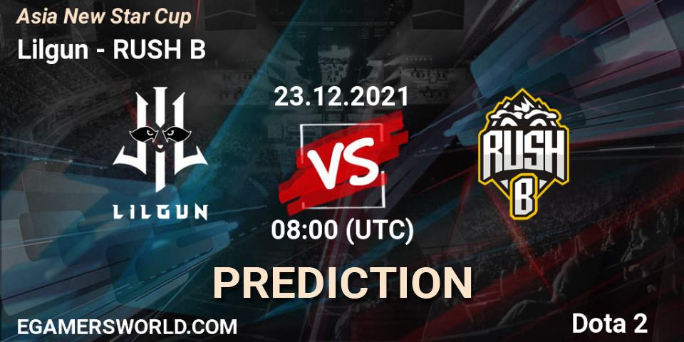 Lilgun - RUSH B: прогноз. 23.12.2021 at 07:28, Dota 2, Asia New Star Cup