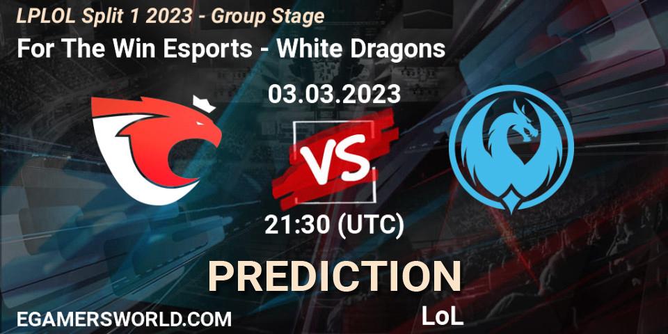 For The Win Esports - White Dragons: прогноз. 03.03.2023 at 22:30, LoL, LPLOL Split 1 2023 - Group Stage