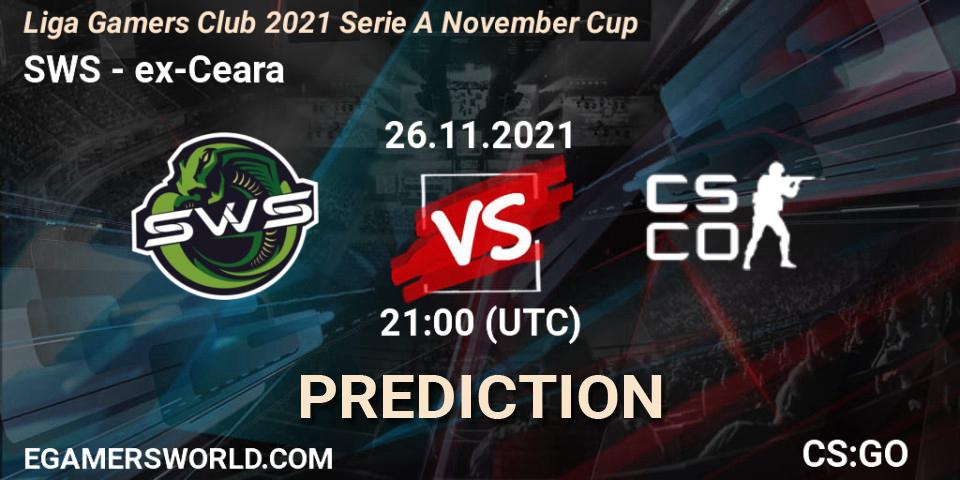 SWS - ex-Ceara: прогноз. 26.11.2021 at 21:00, Counter-Strike (CS2), Liga Gamers Club 2021 Serie A November Cup
