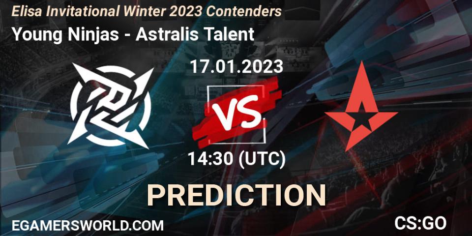 Young Ninjas - Astralis Talent: прогноз. 17.01.2023 at 14:30, Counter-Strike (CS2), Elisa Invitational Winter 2023 Contenders