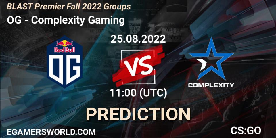 OG - Complexity Gaming: прогноз. 25.08.22, CS2 (CS:GO), BLAST Premier Fall 2022 Groups