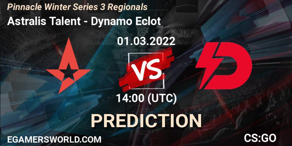 Astralis Talent - Dynamo Eclot: прогноз. 01.03.2022 at 14:00, Counter-Strike (CS2), Pinnacle Winter Series 3 Regionals