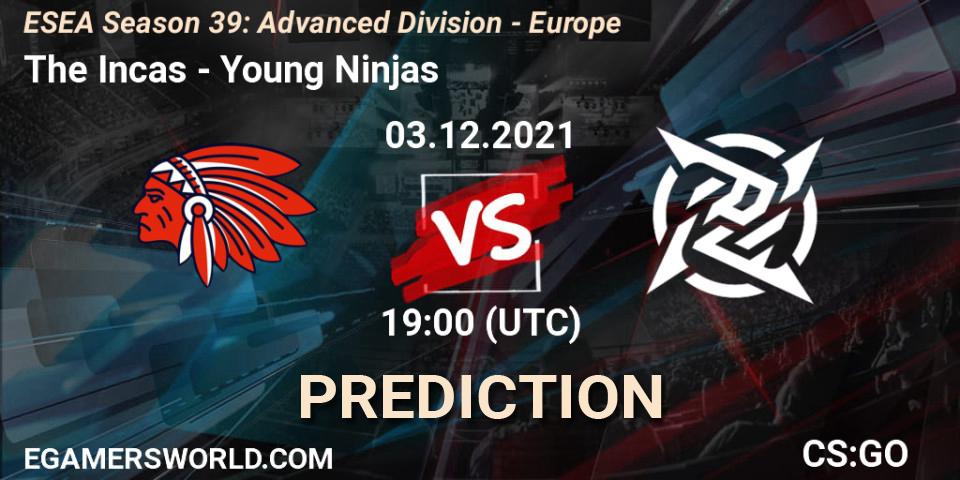 The Incas - Young Ninjas: прогноз. 03.12.2021 at 19:00, Counter-Strike (CS2), ESEA Season 39: Advanced Division - Europe