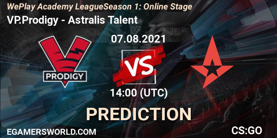 VP.Prodigy - Astralis Talent: прогноз. 07.08.2021 at 14:00, Counter-Strike (CS2), WePlay Academy League Season 1: Online Stage