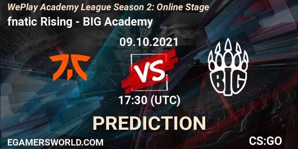 fnatic Rising - BIG Academy: прогноз. 09.10.2021 at 17:30, Counter-Strike (CS2), WePlay Academy League Season 2: Online Stage