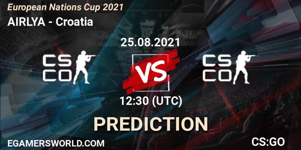 AIRLYA - Croatia: прогноз. 25.08.21, CS2 (CS:GO), European Nations Cup 2021