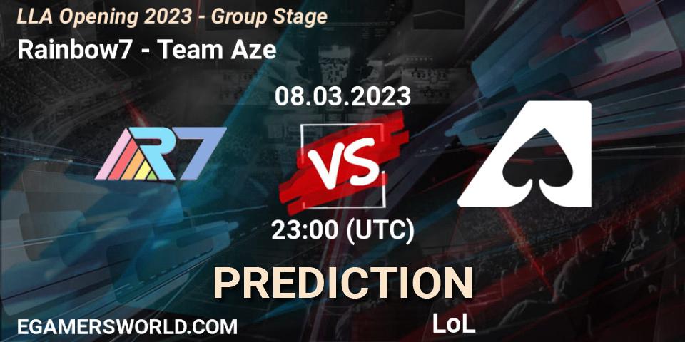 Rainbow7 - Team Aze: прогноз. 09.03.23, LoL, LLA Opening 2023 - Group Stage