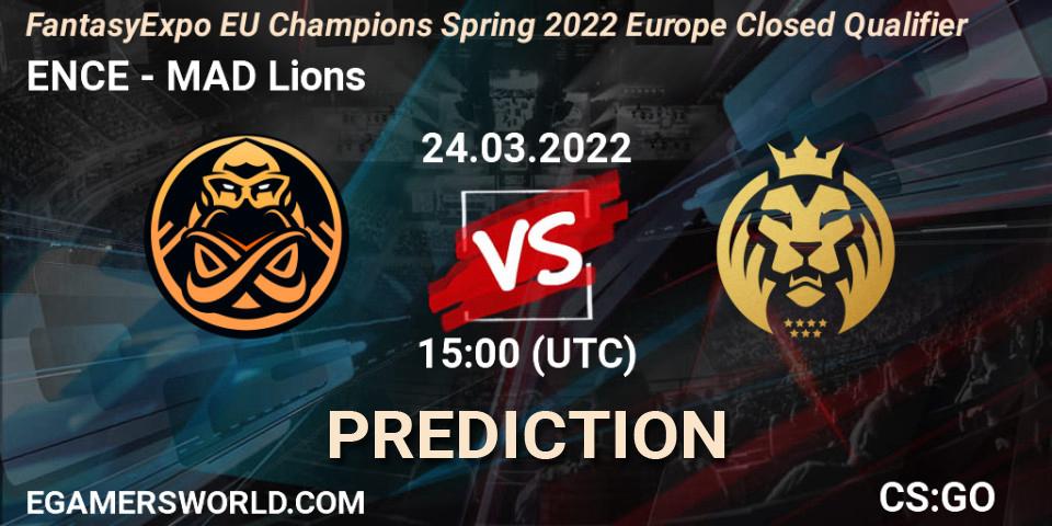 ENCE - MAD Lions: прогноз. 24.03.2022 at 15:00, Counter-Strike (CS2), FantasyExpo EU Champions Spring 2022 Europe Closed Qualifier