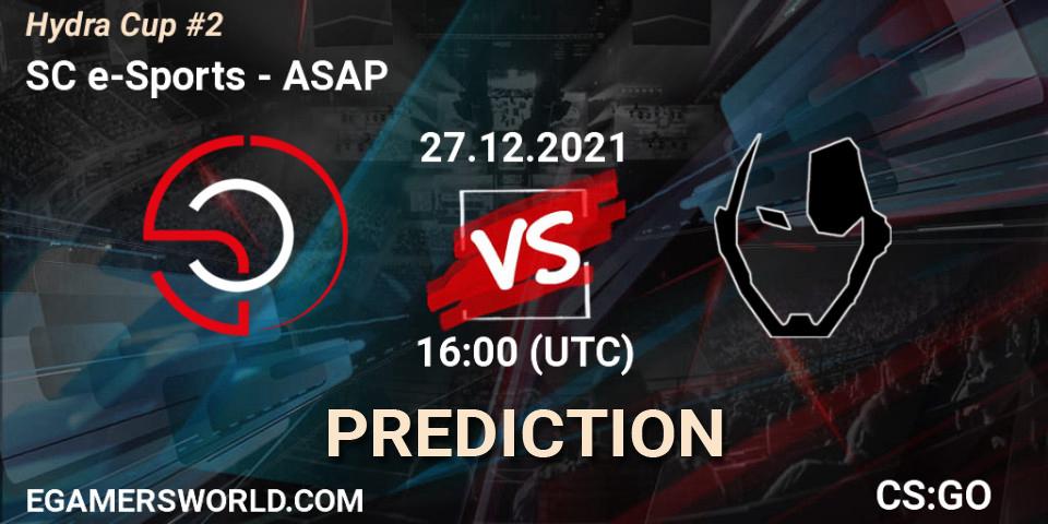 SC e-Sports - ASAP: прогноз. 27.12.2021 at 16:00, Counter-Strike (CS2), Hydra Cup #2