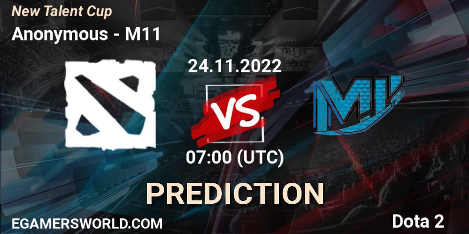 Anonymous - M11: прогноз. 24.11.2022 at 07:00, Dota 2, New Talent Cup