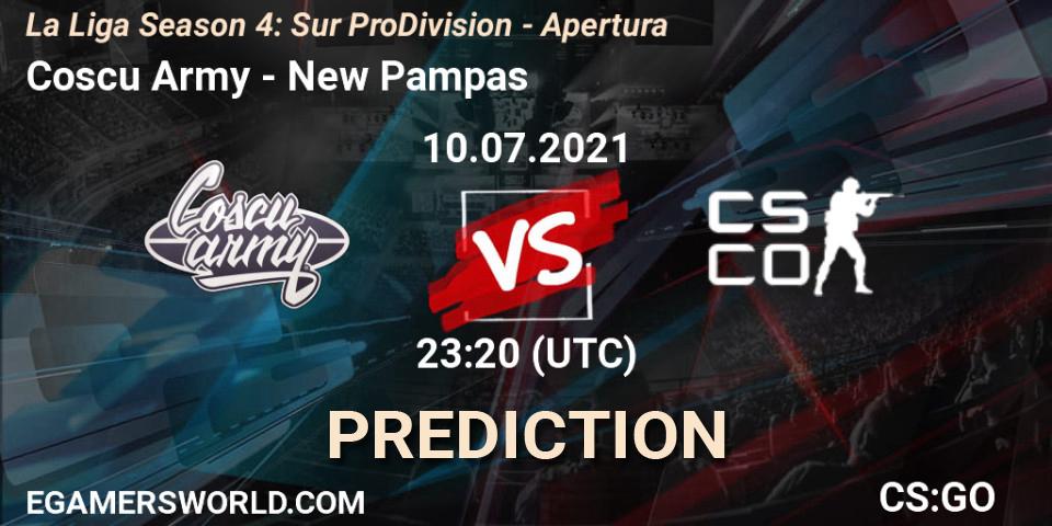 Coscu Army - New Pampas: прогноз. 10.07.2021 at 22:10, Counter-Strike (CS2), La Liga Season 4: Sur Pro Division - Apertura