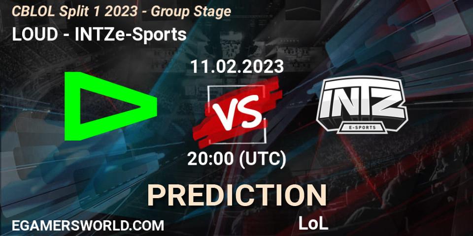 LOUD - INTZ e-Sports: прогноз. 11.02.23, LoL, CBLOL Split 1 2023 - Group Stage