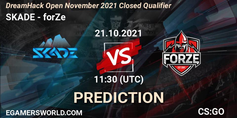SKADE - forZe: прогноз. 21.10.2021 at 11:30, Counter-Strike (CS2), DreamHack Open November 2021 Closed Qualifier