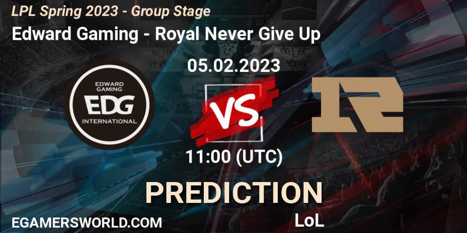 Edward Gaming - Royal Never Give Up: прогноз. 05.02.23, LoL, LPL Spring 2023 - Group Stage