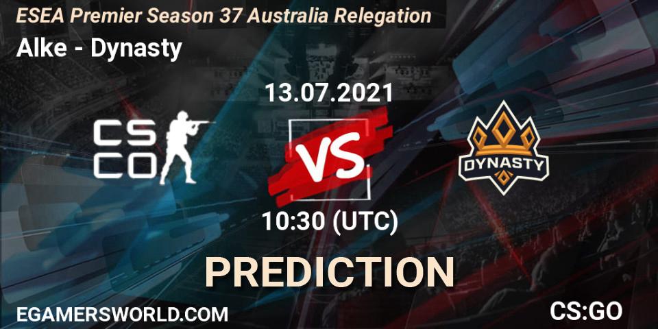 Alke - Dynasty: прогноз. 13.07.2021 at 11:00, Counter-Strike (CS2), ESEA Premier Season 37 Australia Relegation