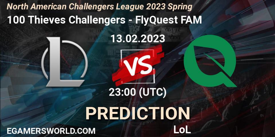 100 Thieves Challengers - FlyQuest FAM: прогноз. 13.02.23, LoL, NACL 2023 Spring - Group Stage