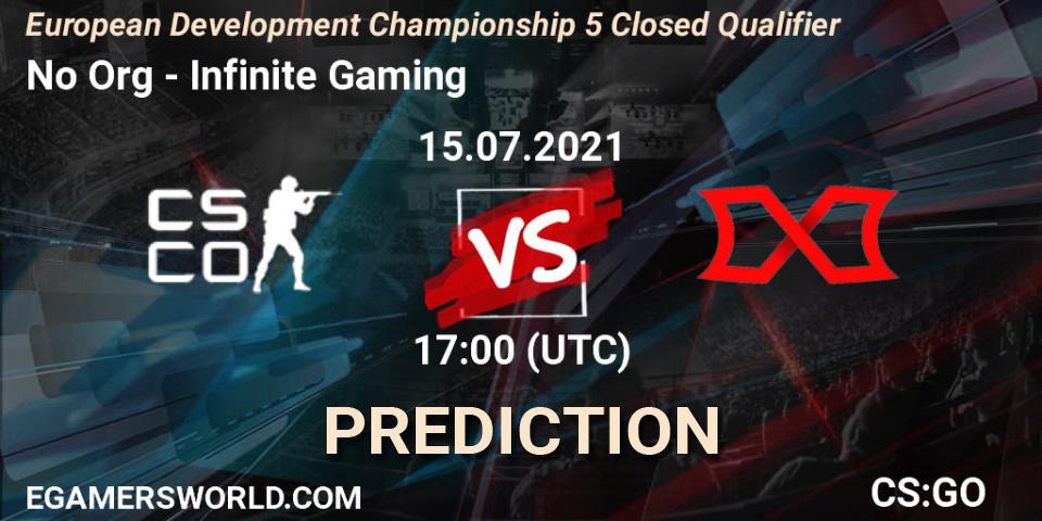 No Org - Infinite Gaming: прогноз. 15.07.2021 at 17:00, Counter-Strike (CS2), European Development Championship 5 Closed Qualifier