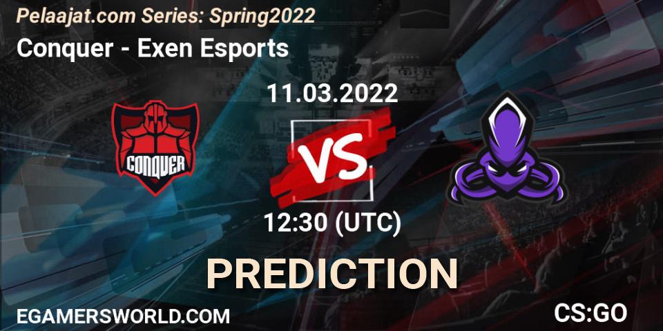 Conquer - Exen Esports: прогноз. 11.03.2022 at 12:30, Counter-Strike (CS2), Pelaajat.com Series: Spring 2022