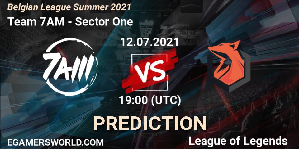 Team 7AM - Sector One: прогноз. 14.06.2021 at 18:00, LoL, Belgian League Summer 2021