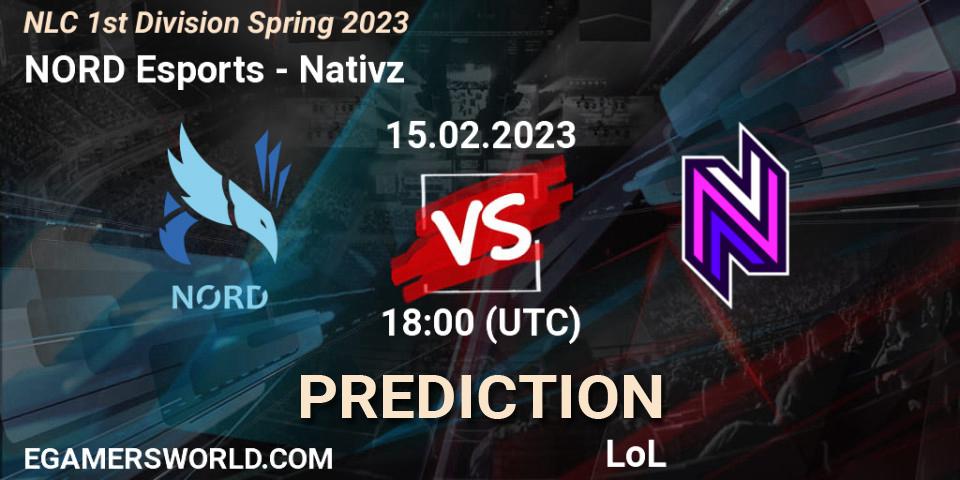 NORD Esports - Nativz: прогноз. 15.02.23, LoL, NLC 1st Division Spring 2023