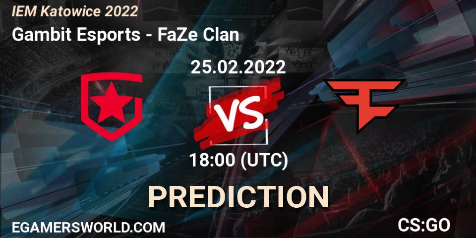 Gambit Esports - FaZe Clan: прогноз. 25.02.2022 at 18:15, Counter-Strike (CS2), IEM Katowice 2022