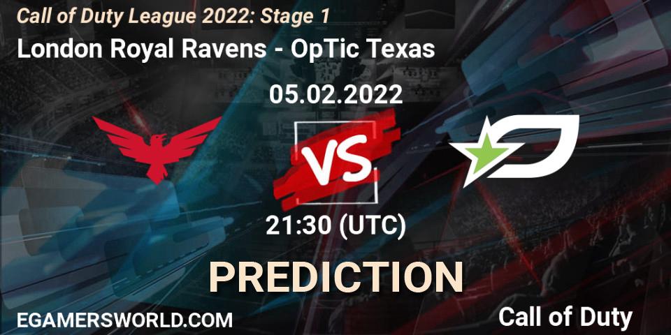 London Royal Ravens - OpTic Texas: прогноз. 05.02.22, Call of Duty, Call of Duty League 2022: Stage 1